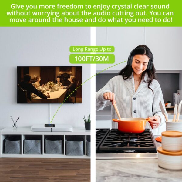 LiNKFOR 2.4G Wireless Headphones for TV