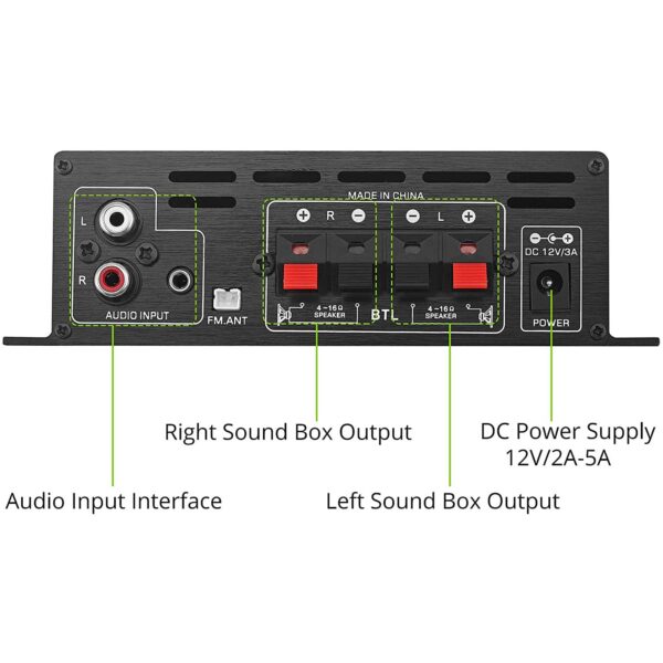 LiNKFOR Stereo Audio Power Amplifier with Bluetooth 5.0 Receiver